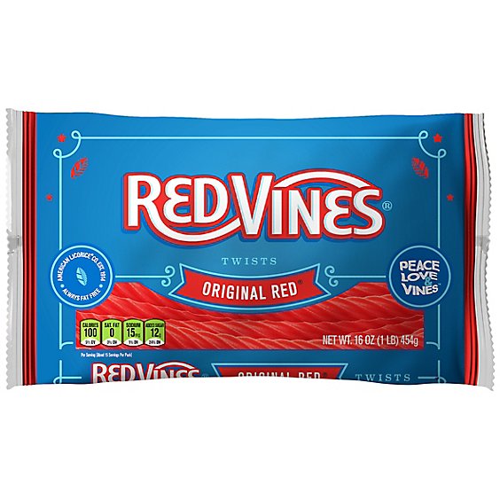 Red Vines Twists Candy Red Licorice Resealable Bag - 16 Oz