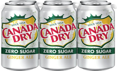 Canada Dry Soda Zero Sugar Ginger Ale In Cans - 6-12 Fl. Oz. - Image 4