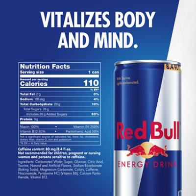 Red Bull Energy Drink 80mg Caffeine plus Taurine & B Vitamins - 24-8.4 Fl. Oz. - Image 3