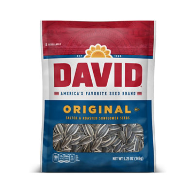 DAVID Sunflower Seeds Roasted & Salted Original - 5.25 Oz