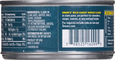 Snows Bumble Bee Clams Minced in Clam Juice - 6.5 Oz - Image 6