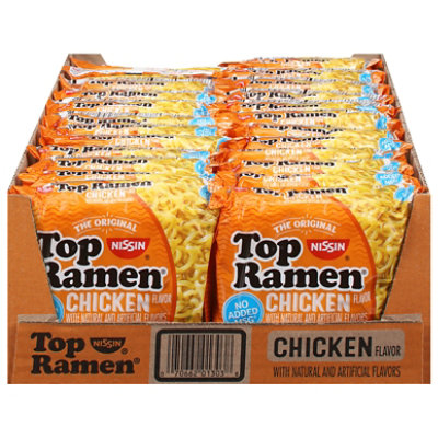 Nissin Top Ramen Chicken Flavor Ramen Noodle Soup - Shop Soups & Chili at  H-E-B