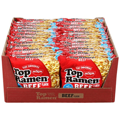 Nissin Top Ramen Ramen Noodle Soup Beef Flavor - 24-3 Oz