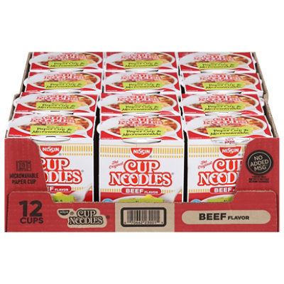 Nissin Cup Noodles Ramen Noodle Soup Beef Flavor - 12-2.25 Oz - Image 3