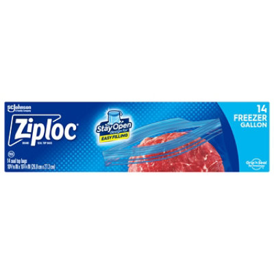 Ziploc Brand Freezer Bags with New Stay Open Design, Gallon, 28, Patented  Stand-up Bottom, Easy to Fill Freezer Bag, Unloc a Free Set of Hands in the  Kitchen, Microwave Safe, BPA Free