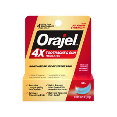 Orajel 3X Medicated For Toothache And Gum Gel - 0.25 Oz