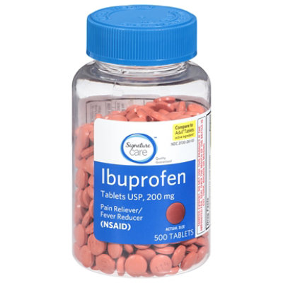 Signature Select/Care Ibuprofen Pain Reliever Fever Reducer USP 200mg NSAID Tablet Brown - 500 Count - Image 2