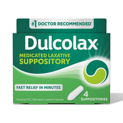 Dulcolax Medicated Stimulant Laxative Suppositories - 4 Count - Image 1