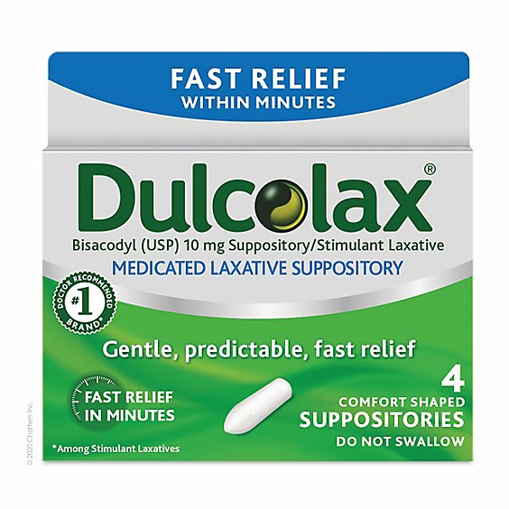 Dulcolax Laxative Suppositories - 4 Count - Shaw's