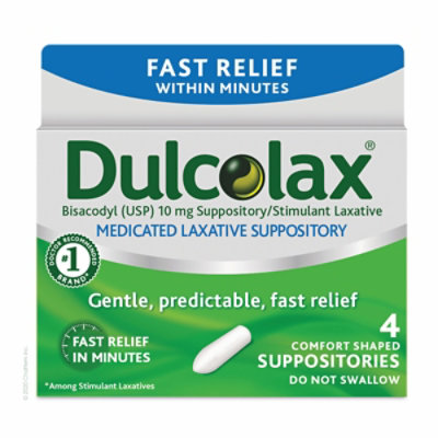 Dulcolax Suppositories 10mg Bisacodyl Contact Laxative 5's (Adult)