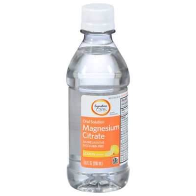 Signature Care Magnesium Citrate Oral Solution Saline Laxative Flavor - 10 Fl. Oz. -