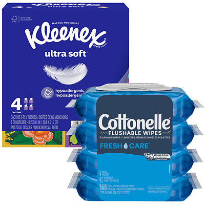 kleenex facial tissue or viva paper towels Acme Coupon