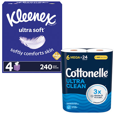 kleenex facial tissue or cottonelle bath tissue Acme Coupon