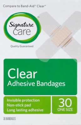 Signature Select/Care Adhesive Bandages Clear One Size - 30 Count - Image 2