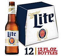 Miller Lite Beer American Style Light Lager 4.2% ABV Bottles - 12-12 Fl. Oz.