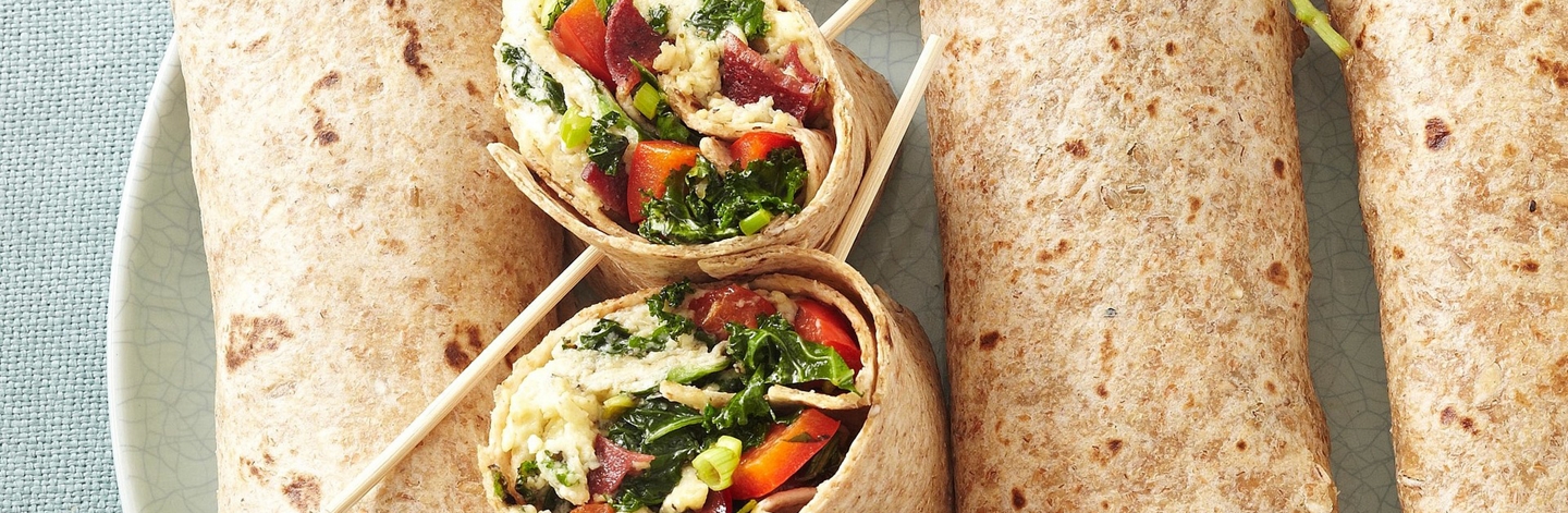 Greens & Bacon Omelet Wraps