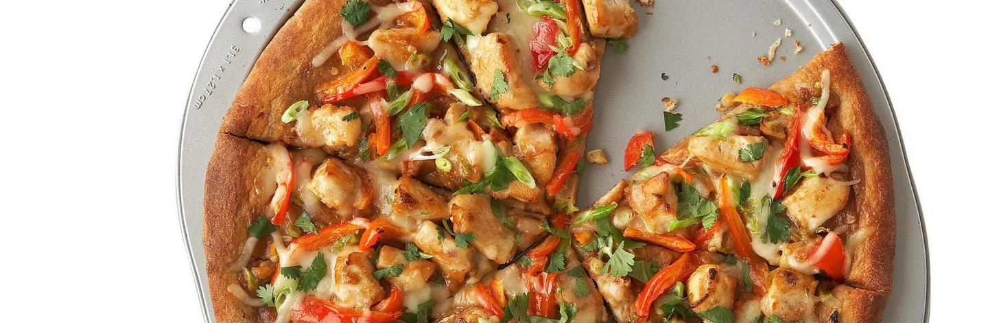 Thai Chicken Pizza with Whole-Wheat Crust 