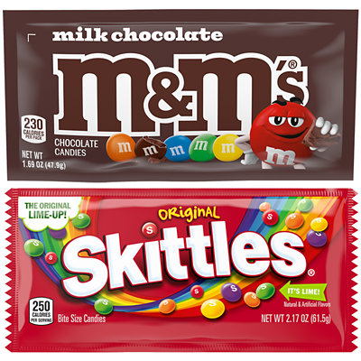 snickers twix skittles milky way or m m singles Acme Coupon