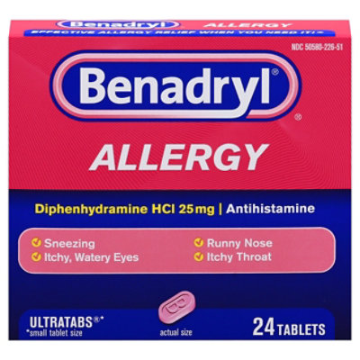 Benadryl Allergy Tablets 25mg Ultratabs - 24 Count - Image 4