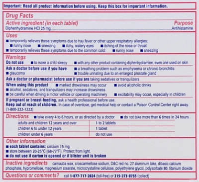 Benadryl Allergy Tablets 25mg Ultratabs - 24 Count - Image 7