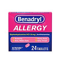 Benadryl Allergy Tablets 25mg Ultratabs - 24 Count - Image 2