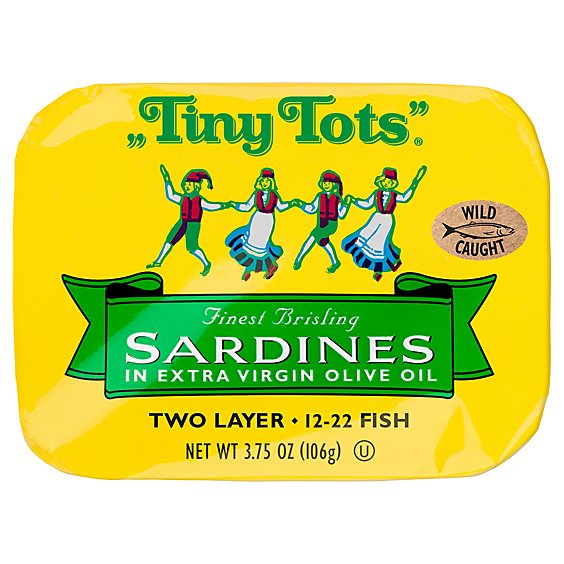 King Oscar Tiny Tots Sardines in Olive Oil Two Layer - 3.75 Oz