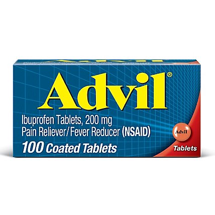 Advil Pain Reliever/Fever Reducer Coated Tablet Ibuprofen Temporary Pain Relief - 100 Count - Image 2