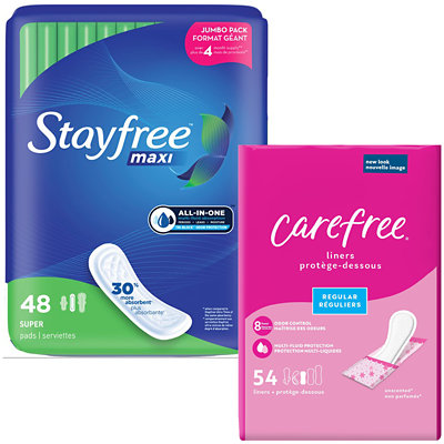 Carefree Pantiliners or Stayfree Pads Acme Coupon