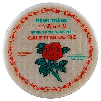 Bahn Trang Rose Specialty Food Rice Paper 22 Centimeter - 12 Oz - Image 1