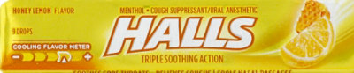 Halls Cough Drops Honey Lemon - 9 Drops - Image 1