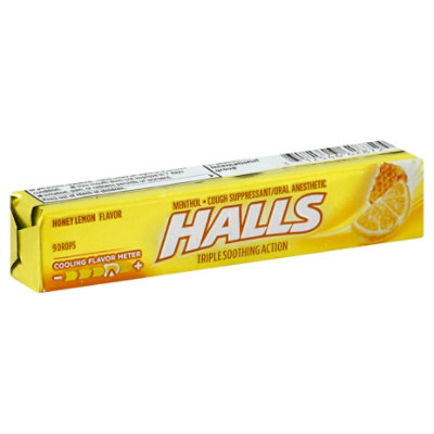 Halls Cough Drops Honey Lemon - 9 Drops