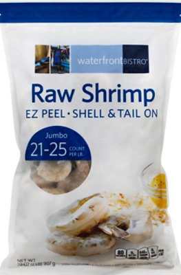 waterfront BISTRO Raw EZ Peel Shell Tail On Jumbo Shrimp 21-25 Ct - 32 Oz - Image 2