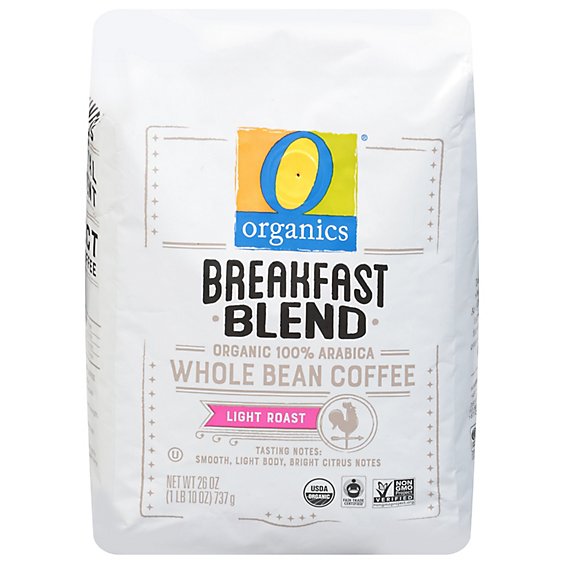 O Organics Coffee Breakfast Blend Whole Bean - 26 OZ