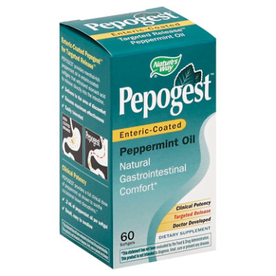 Natures Way Pepogest Peppermint Oil EntericCoated Softgels 60 Count