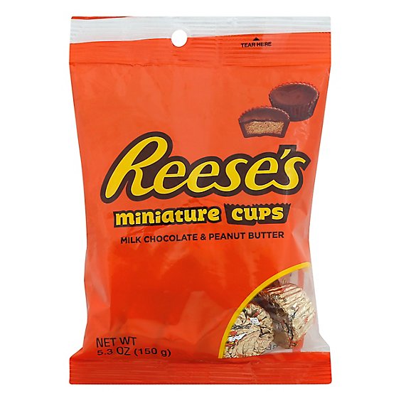 Reeses Peanut Butter Cups Milk Chocolate Miniatures - 5.3 Oz