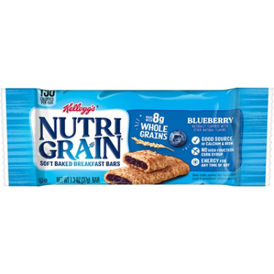 Nutri Grain Soft Baked Breakfast Bars Blueberry Made with Whole Grains 1.3 Oz vons