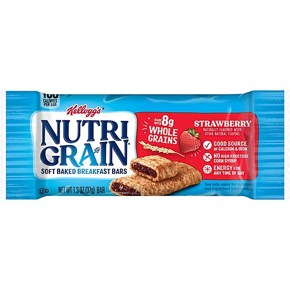 Nutri-Grain Soft Baked Breakfast Bars Made with Real Fruit and Whole Grains Strawberry - 1.3 Oz