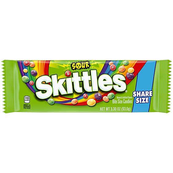 Skittles Sour Fruity Candy Share Size Bag - 3.3 Oz