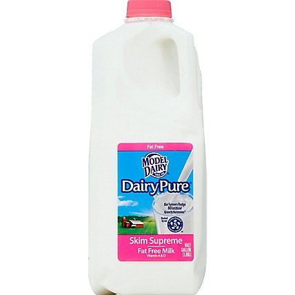 DairyPure Fat Free Skim Supreme Milk Plastic Jug - 0.5 Gallon - Image 1