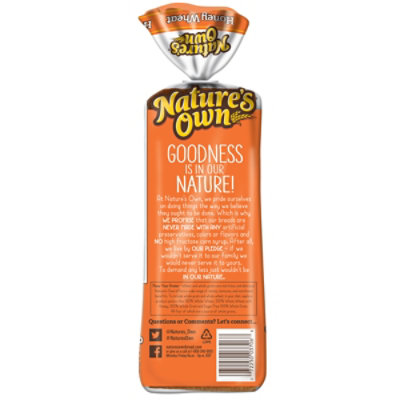 Natures Own Honey Wheat Honey Wheat Sandwich Bread - 20 Oz - Image 2