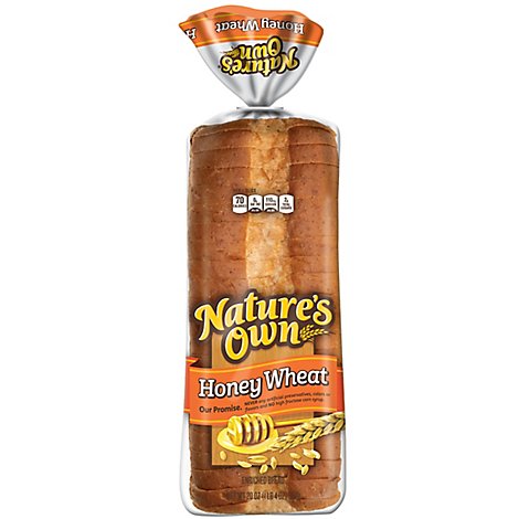 Nature's own honey wheat bread nutrition label
