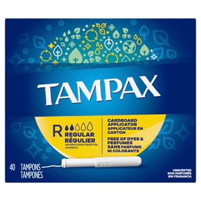 Tampax Cardboard Tampons Regular Absorbency Anti Slip Grip