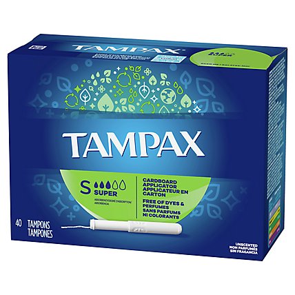 Tampax Super Absorbency Anti Slip Grip LeakGuard Skirt Unscented Tampons - 40 Count - Image 3