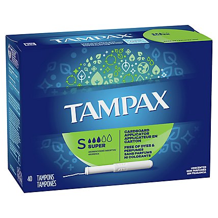 Tampax Super Absorbency Anti Slip Grip LeakGuard Skirt Unscented Tampons - 40 Count - Image 4