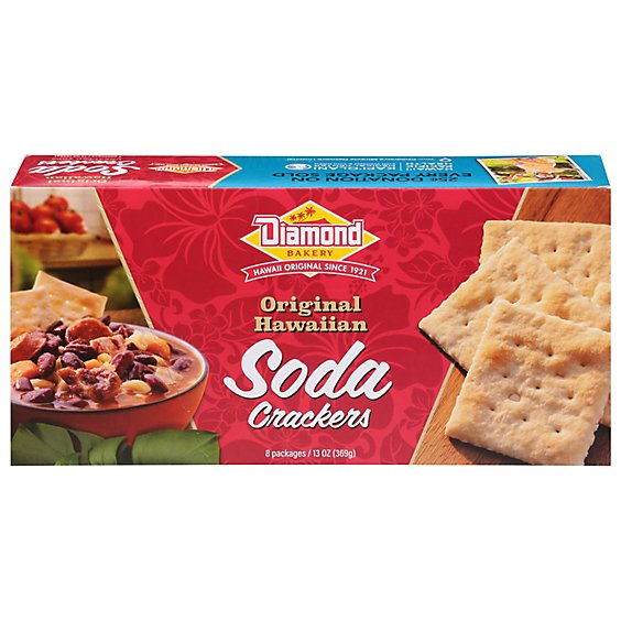 Diamond Bakery Crackers Soda Unsalted Tops Original Hawaiian - 13 Oz