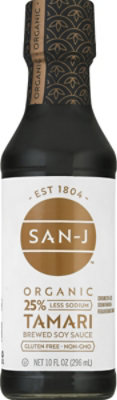 San-J Organic Tamari Soy Sauce Gluten Free Reduced Sodium - 10 Fl. Oz. - Image 2