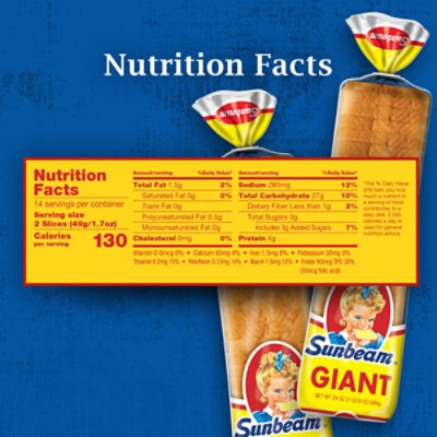 Sunbeam Giant White Bread Sandwich Bread - 24 Oz - Image 5