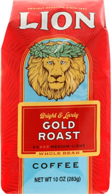 Lion Coffee Coffee Whole Bean Light Roast Lion Gold - 10 Oz - safeway