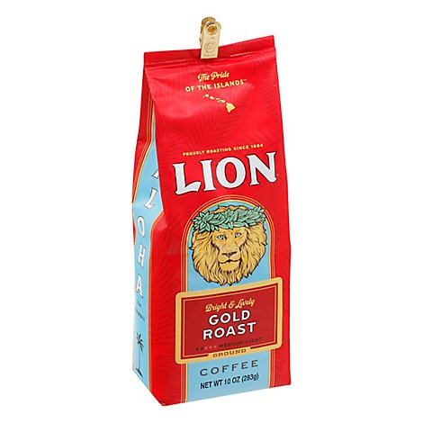 Lion Coffee Auto Drip Grind Light Roast Lion Gold - 10 Oz