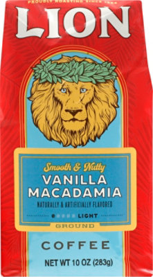 Lion Coffee Auto Drip Grind Light Medium Roast Vanilla Macadamia - 10 Oz - Image 2